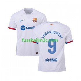 Fußballtrikots FC Barcelona LEWANDOWSKI 9 Auswärts Trikotsatz 2023-2024